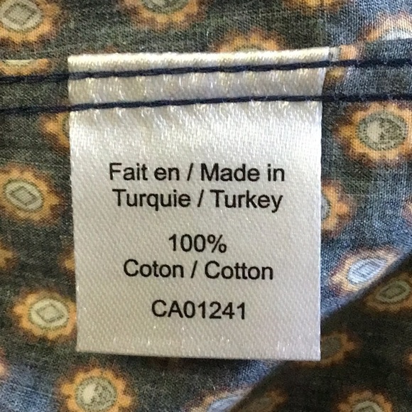 Simons black print modern fit button front shirt size 15L - Picture 7 of 7